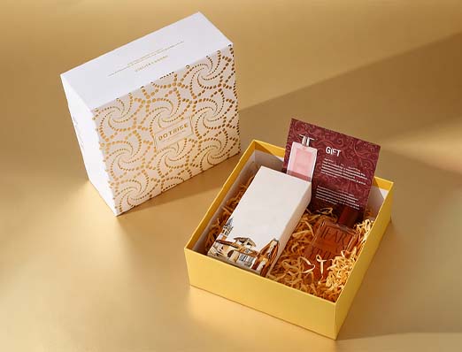 Perfume packaging box with hot foil logo
