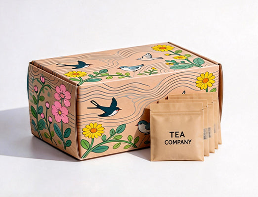 Brown kraft teabag shipping mailor box