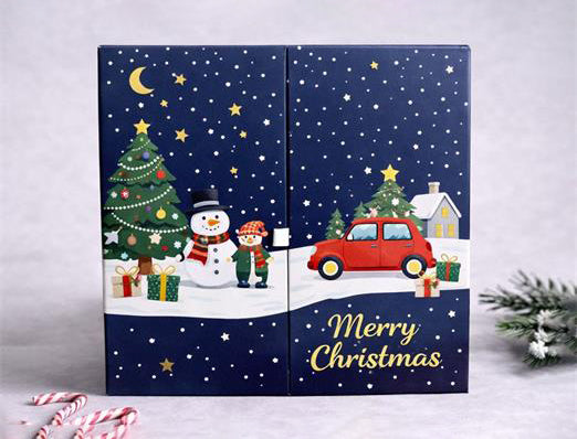 Christmas Advent Calendar Paper Gift Box