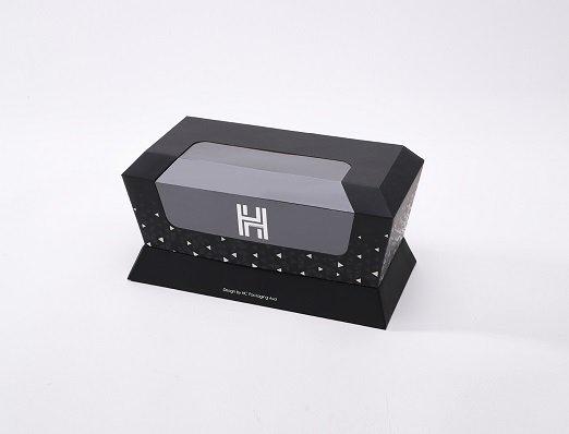 black gift box with window