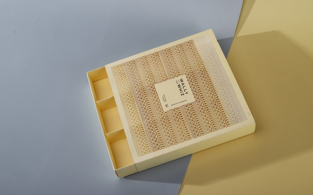yellow biscuit drawer paper box
