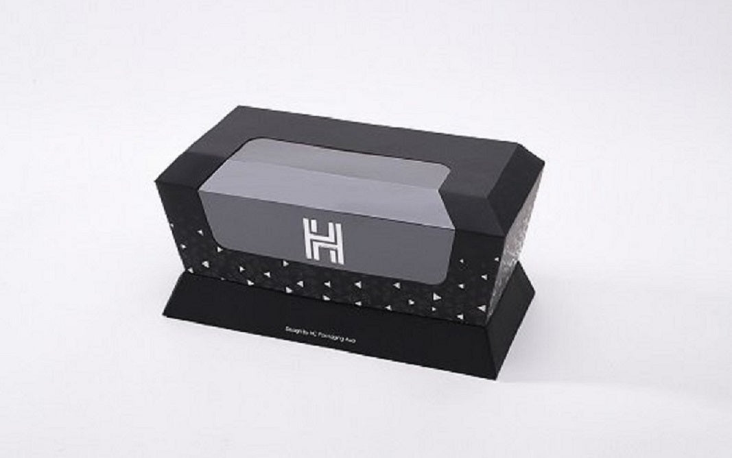 black gift box with window