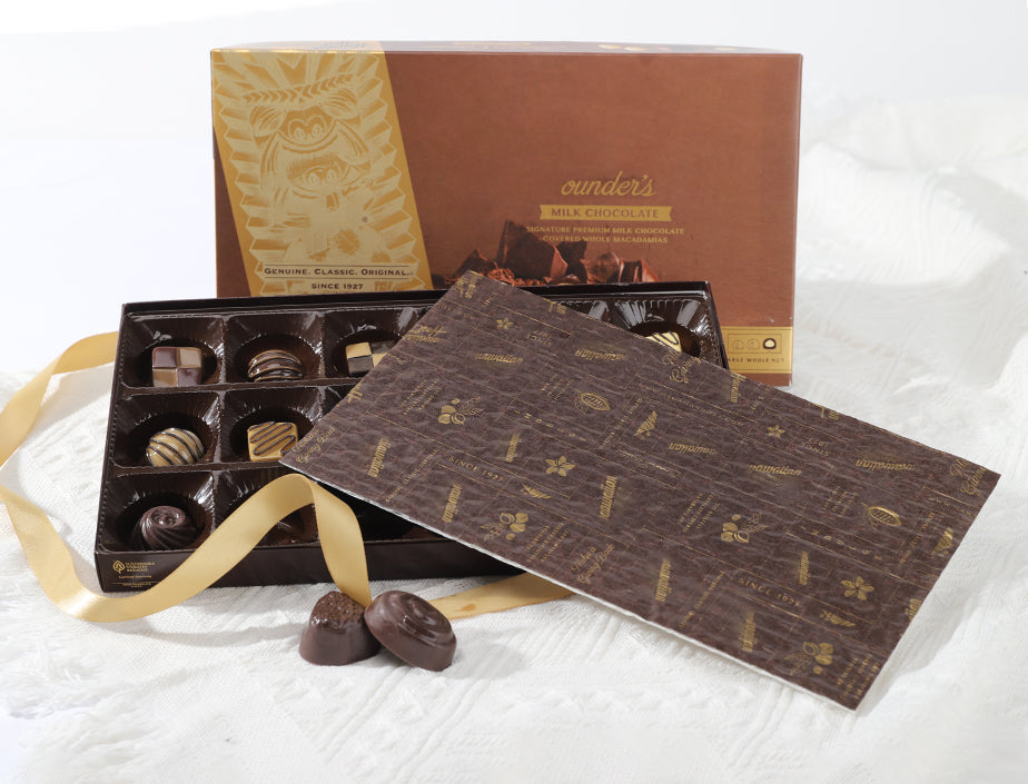 Brown rigid chocolate paper box