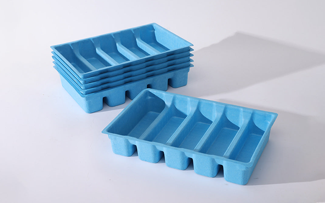 Blue molded pulp insert