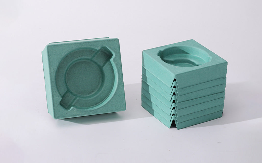 Green molded pulp insert in Wet Press