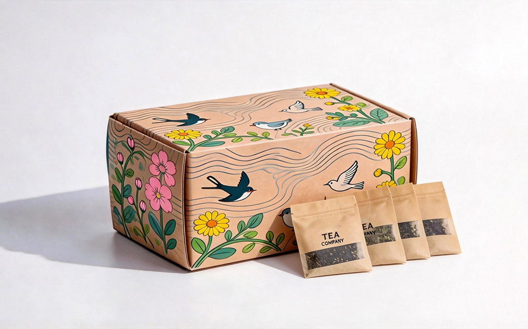Brown kraft teabag shipping mailor box