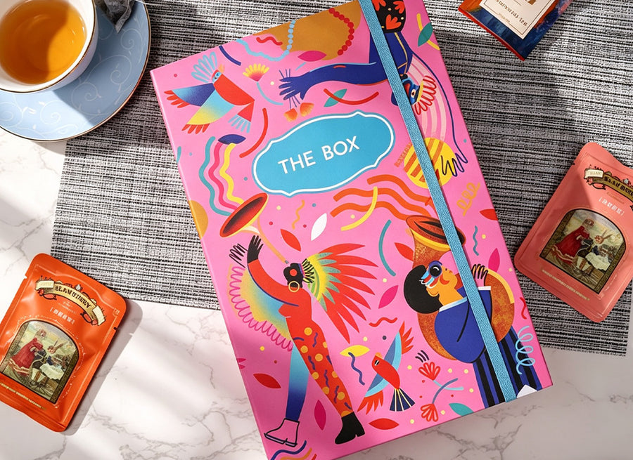 Tea Folding Box Secured with Rubber Band - Eco-Friendly Paper Packaging