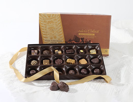 Brown rigid chocolate paper box