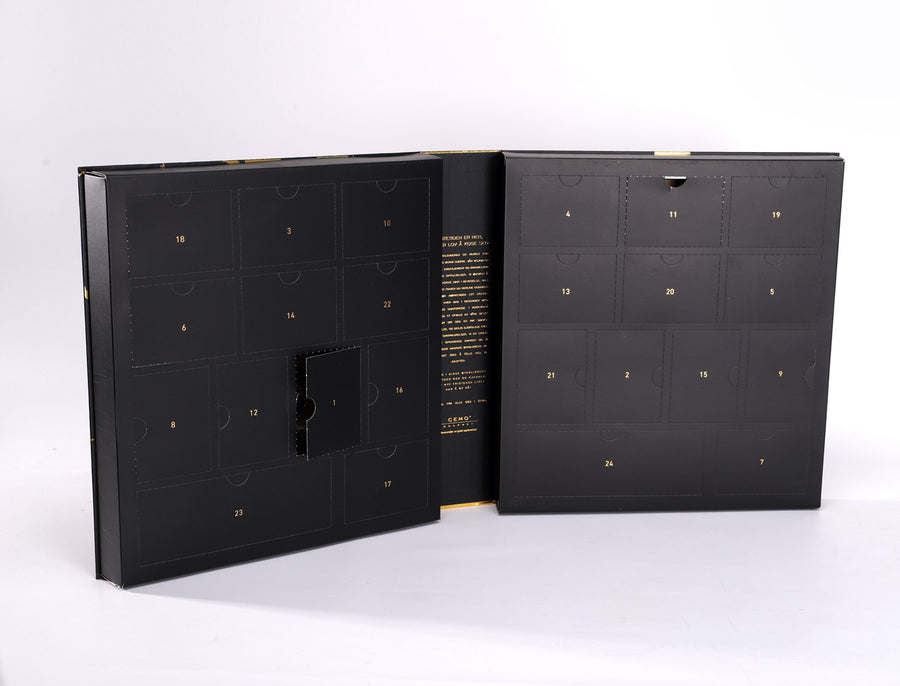 black calendar paper box