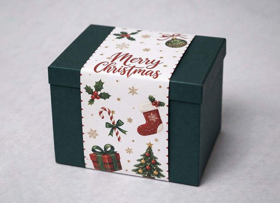 Christmas Sleeve with Lid & Base Chocolate Paper Box