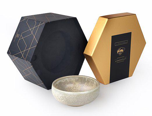 hexagon paper box with foam tray