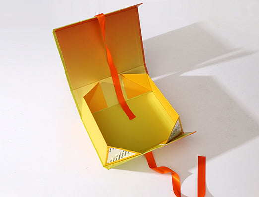 Large Magnetic Folding Paper Box with Ribbon Closure