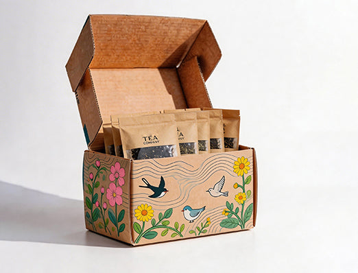 Brown kraft teabag shipping mailor box