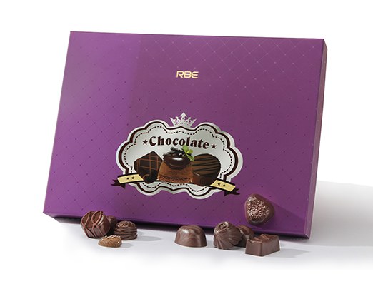 chocolate paper box with blister tray