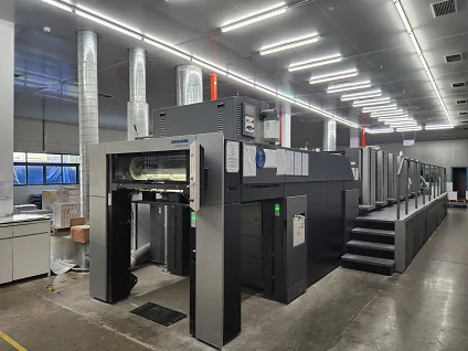 Printing press on a production floor