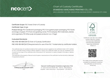 FSC Chain of Custody certificate for Shanghai Hanchang Printing Co., Ltd.