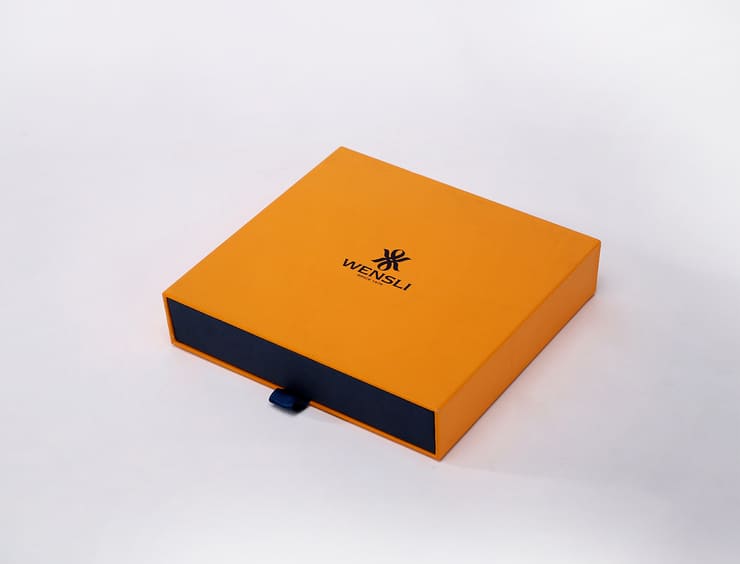 Yellow drawer gift paper box