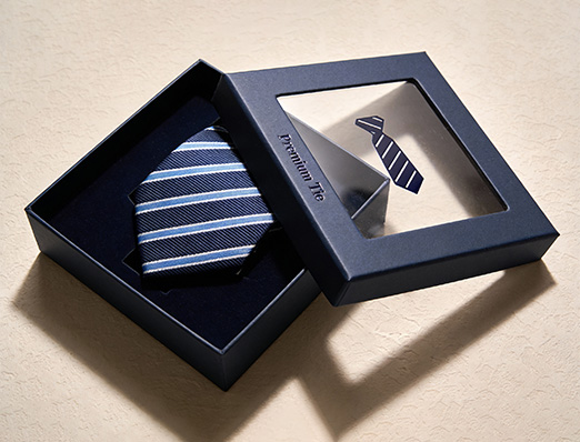 tie gift paper box with PVC window