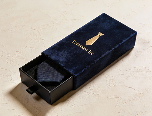 Velvet tie paper box