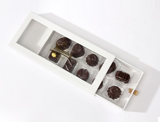 Rigid customized chocolate paper box with PVC window