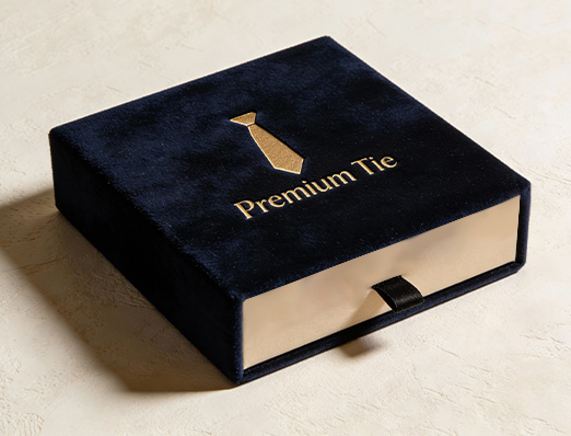 Velvet tie paper box