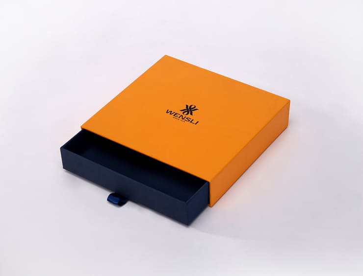 Yellow drawer gift paper box