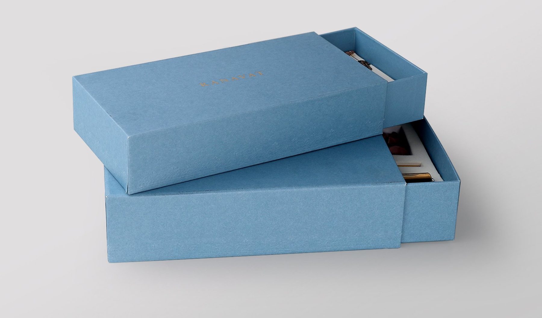 blue drawer paper box