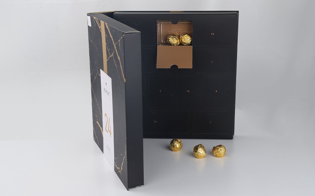 black calendar paper box
