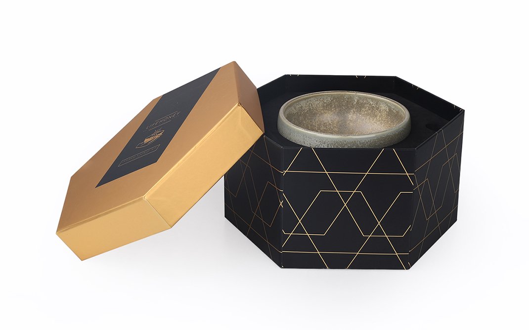 hexagon paper box with foam tray