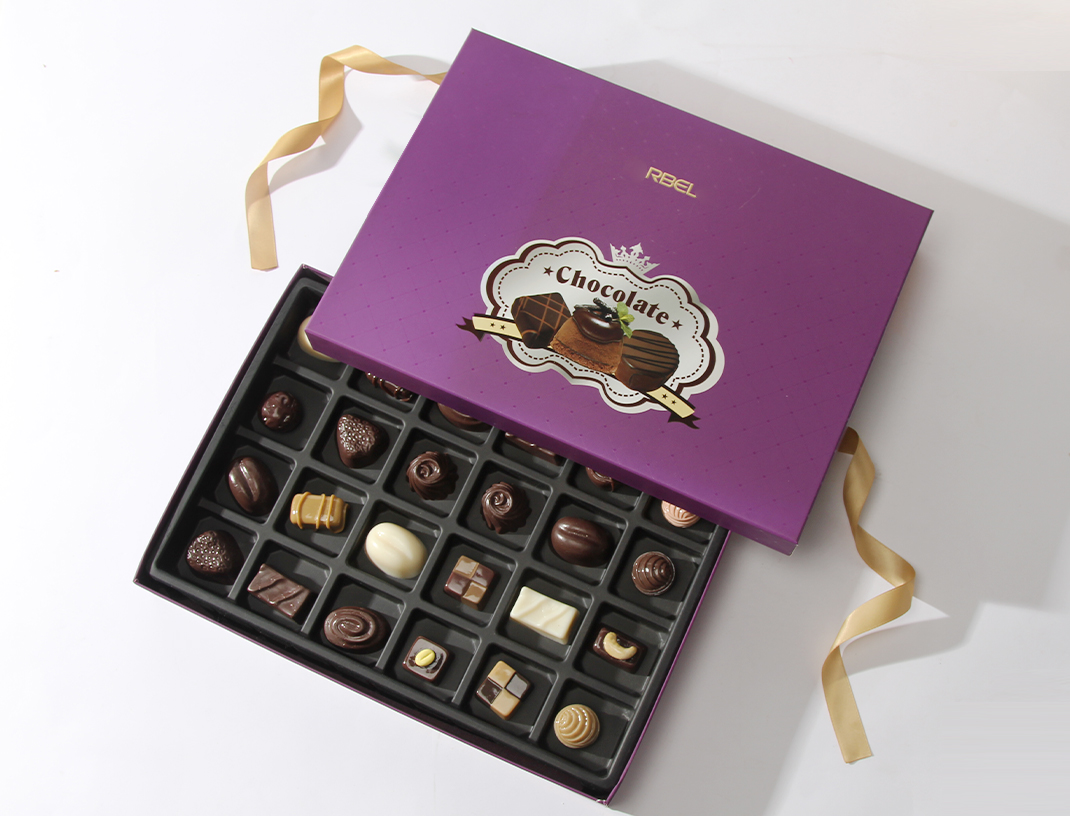 chocolate paper box with blister tray