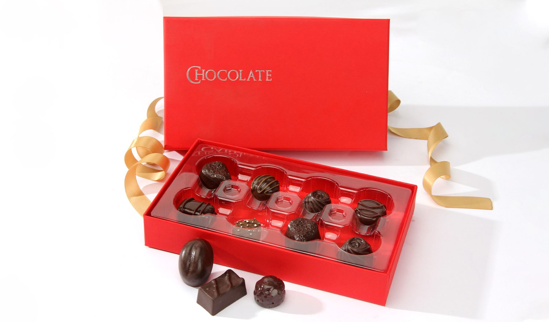 Rigid chocolate box with blister