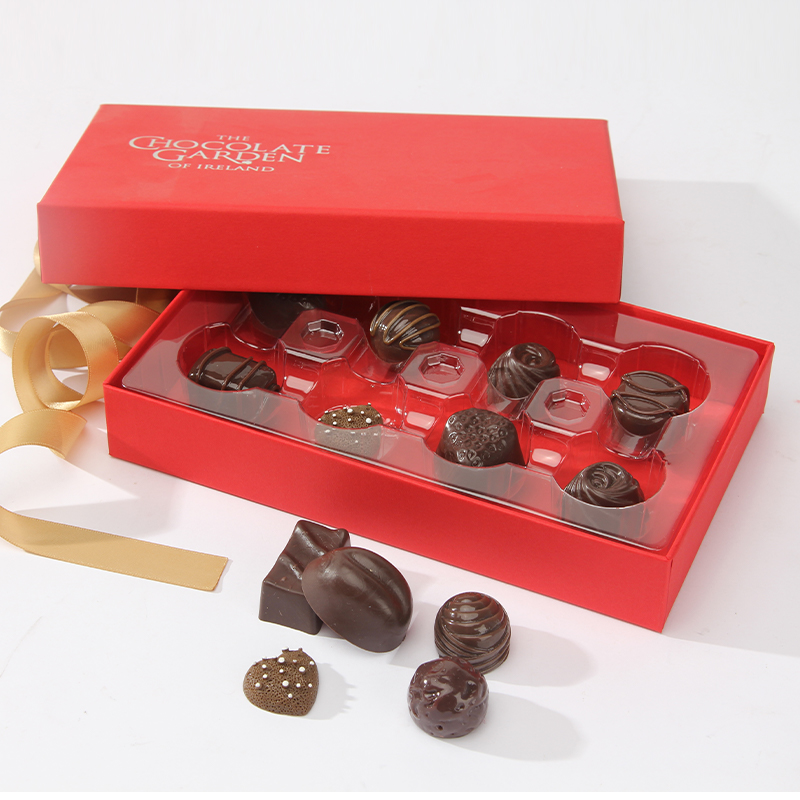 Rigid chocolate box with blister