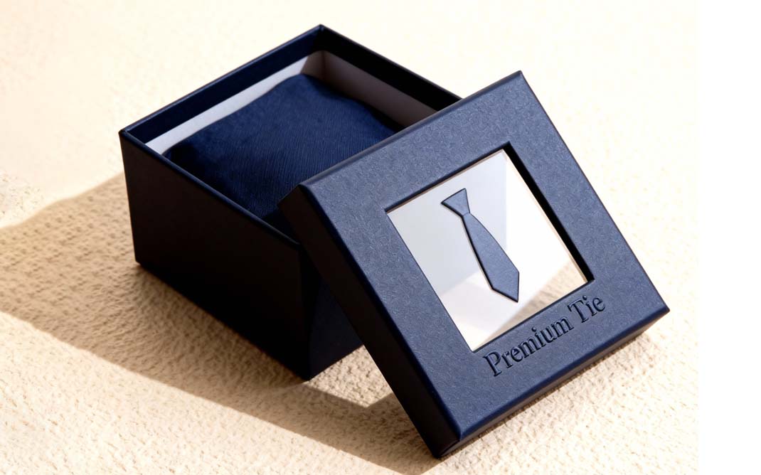 tie gift paper box with PVC window