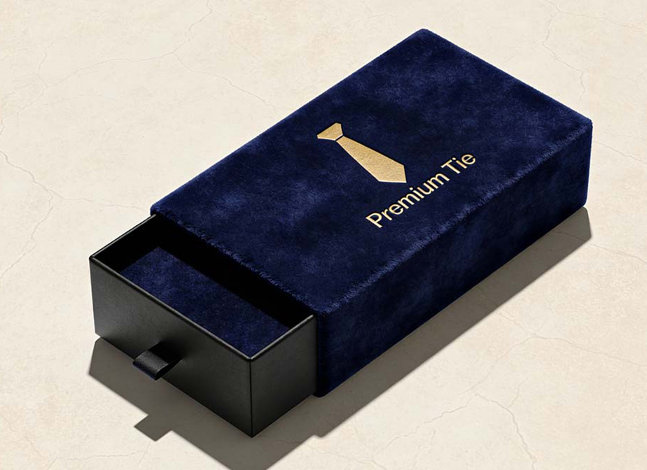 Velvet tie paper box