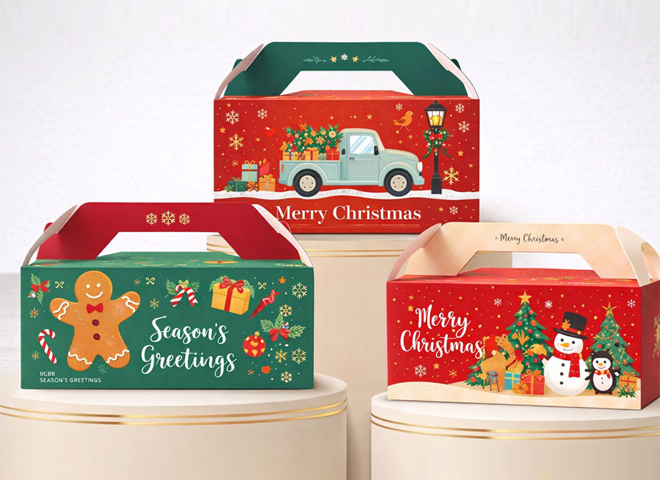 Christmas Handheld Paper Gift Box for Chocolate