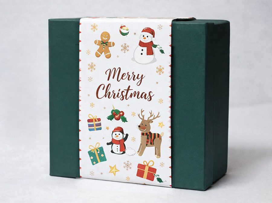 Christmas Sleeve with Lid & Base Chocolate Paper Box