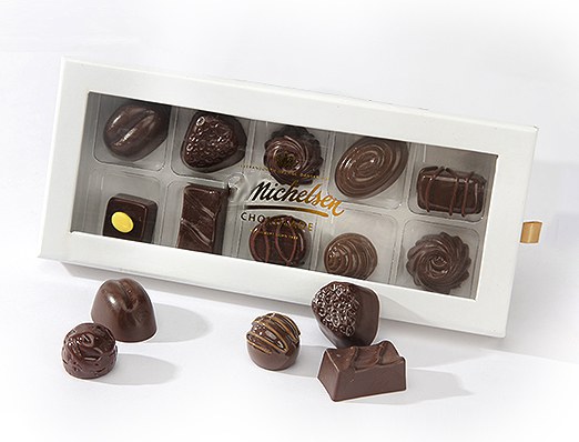Rigid customized chocolate paper box with PVC window