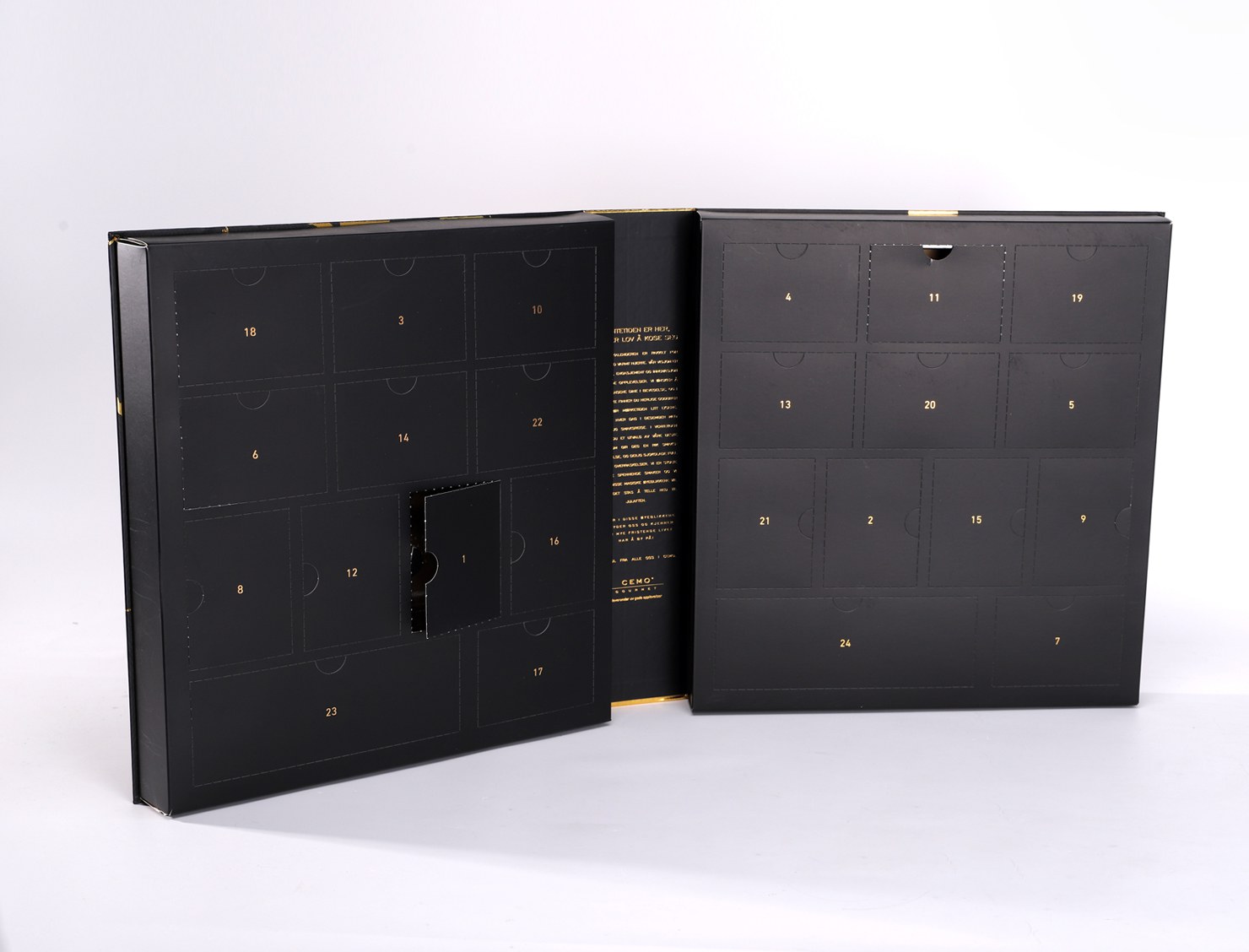 black calendar paper box